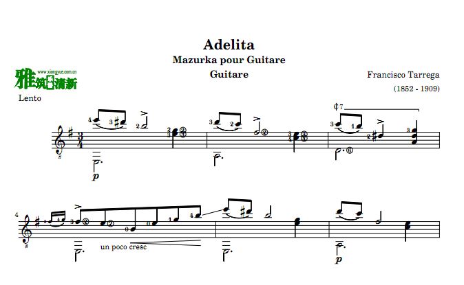 F.Tarrega - Adelita ̩׼ ԭ漪