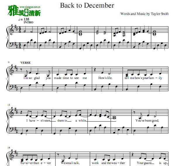 Taylor Swift - Back to December 