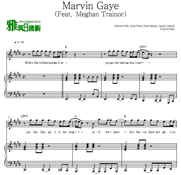 Charlie Puth - Marvin Gaye(Feat. Meghan Trainor) 
