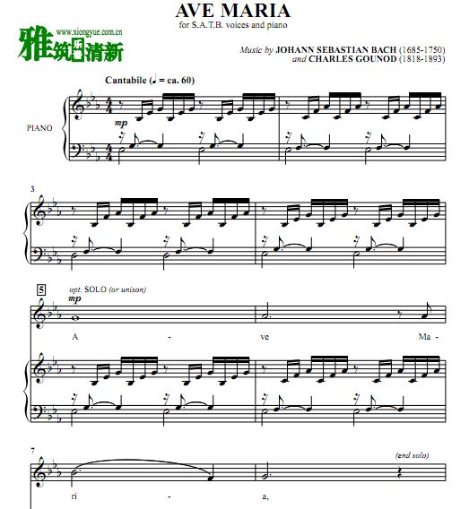 ͺ ŵ Ave Maria ʥĸϳٰ SATB