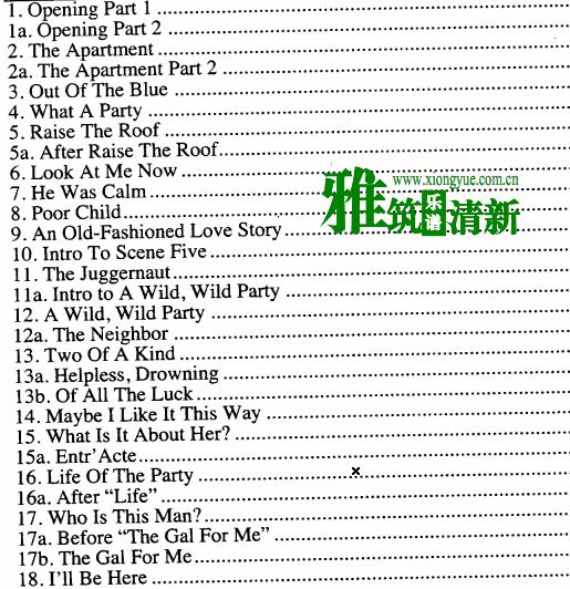 Andrew Lippa - The Wild Party 全剧声乐谱钢琴伴奏谱