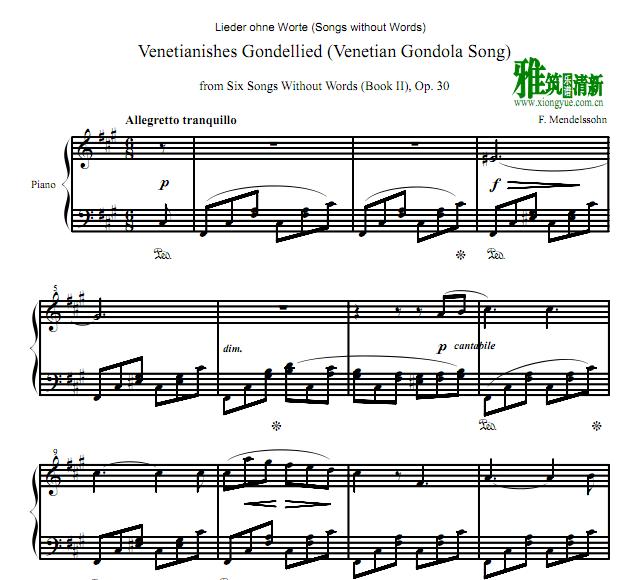 F. Mendelssohn Lieder ohne Worte Op.30 no.6