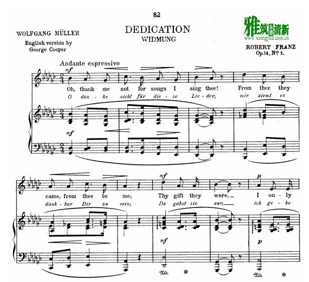 Robert Franz - Widmungٰ