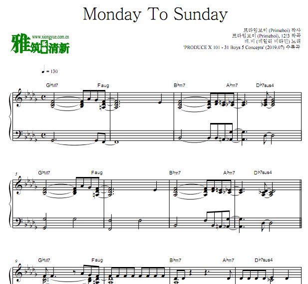 PRODUCE X 101 - Monday To Sunday 