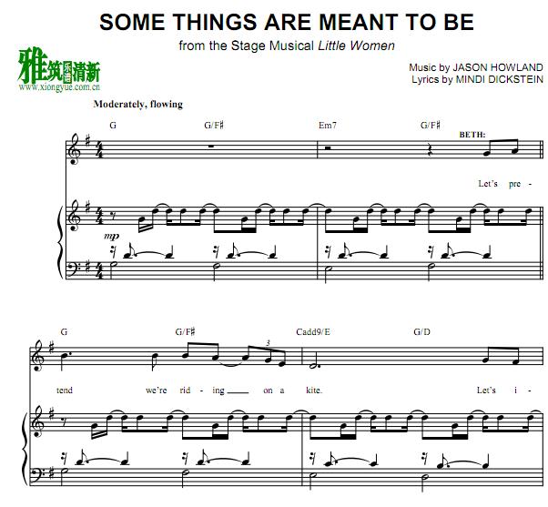 Little Women - Some Things Are Meant To Be正谱 钢琴伴奏谱