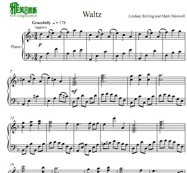 LINDSEY STIRLING - Waltz钢琴谱