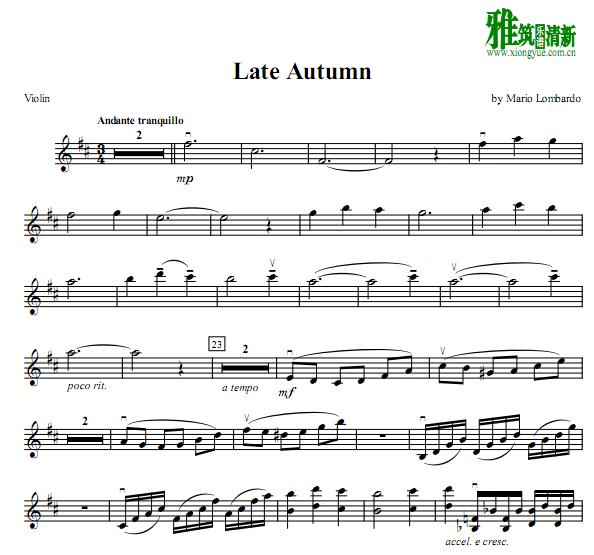 Mario lombardo - Late AutumnС