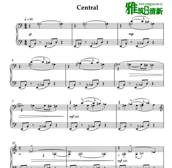 Carl Vine - central 钢琴谱