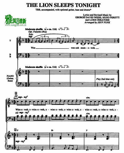 The Lion Sleeps Tonight 3ϳٰ