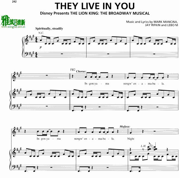 LION KING - They Live in Youٰ