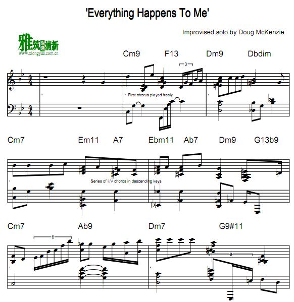 Everything Happens To Me爵士钢琴谱