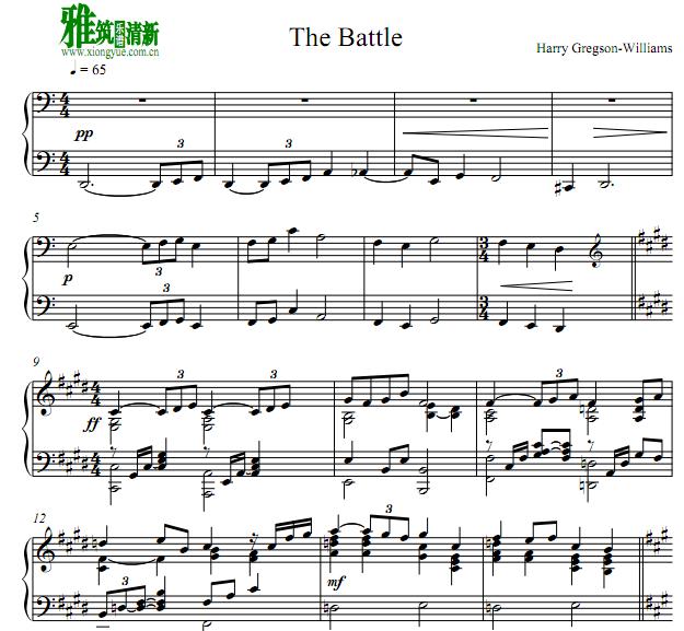 纳尼亚传奇 - The Battle钢琴谱