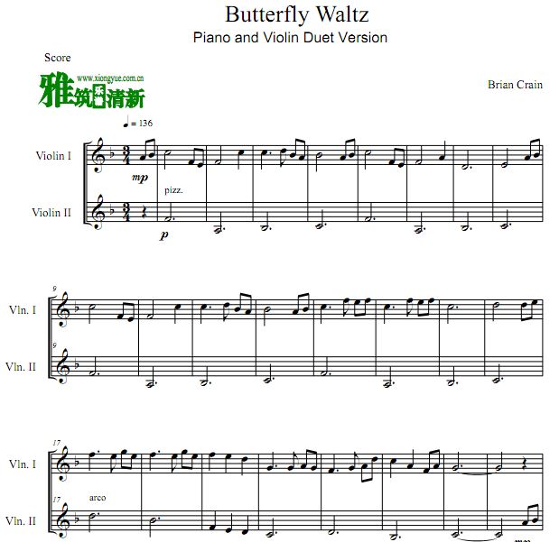 Butterfly Waltz(Piano and Violin Duet) Сٶ