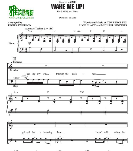 Avicii - Wake Me Up ϳٰSATB