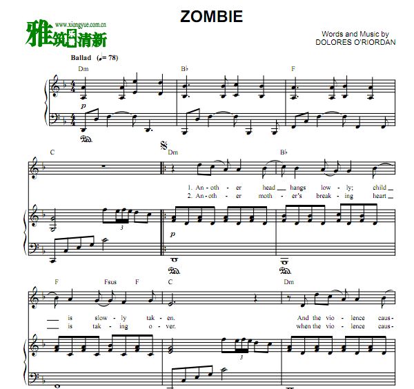 zombie歌曲谱_生日快乐歌曲谱