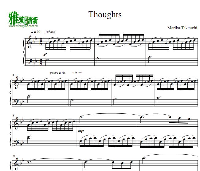 Marika Takeuchi - Thoughts钢琴谱