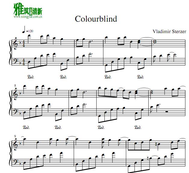 Vladimir Sterzer - Colourblind 钢琴谱