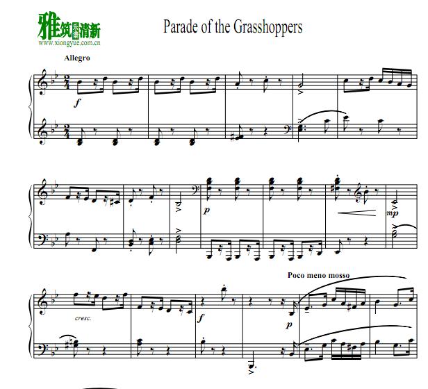 普罗科菲耶夫Prokofiev 蚱蜢的游行钢琴谱