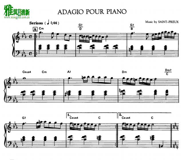 Saint Preux - Adagio pour Piano