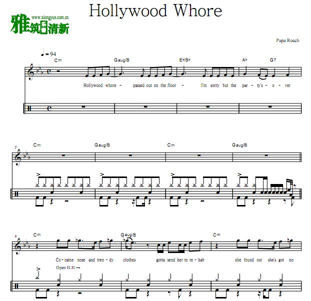 ϵ Papa Roach - Hollywood Whore