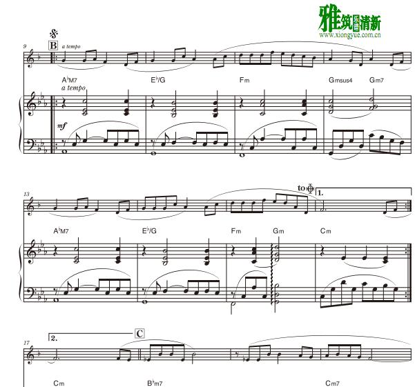 風の通り道长笛钢琴伴奏谱