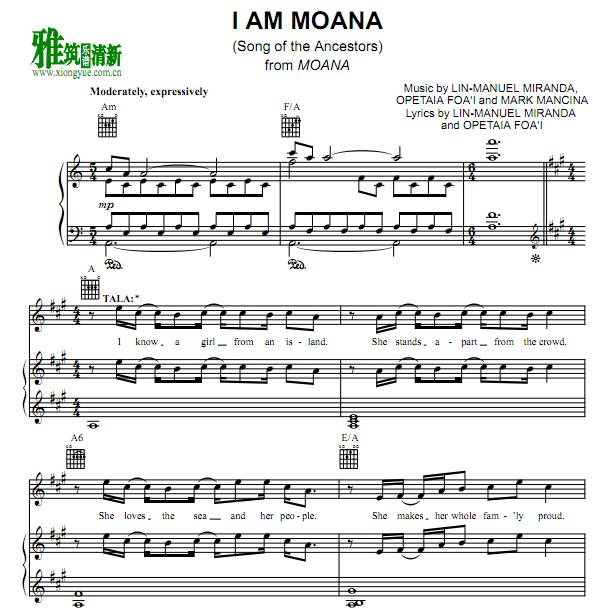 I Am Moana (Song of the Ancestors)������