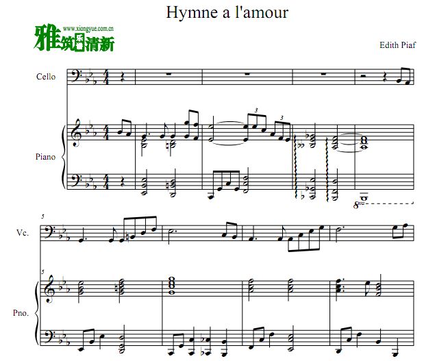 ޸ Hymne A L'amourٸٰ Eb