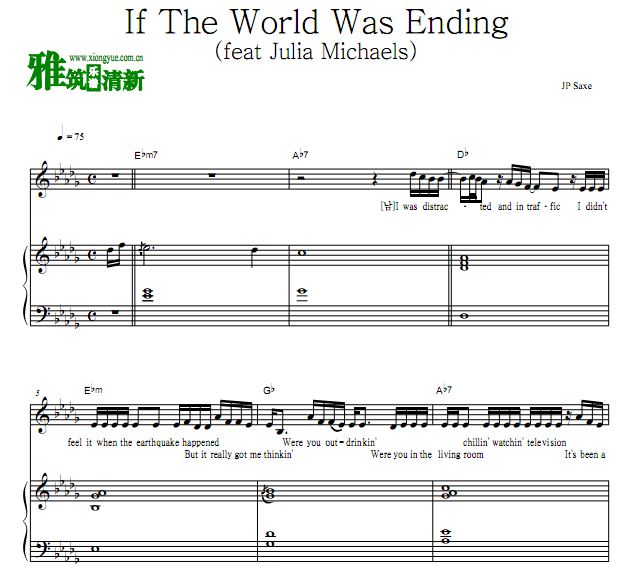 JP Saxe - If The World Was Endingٰ ԭ