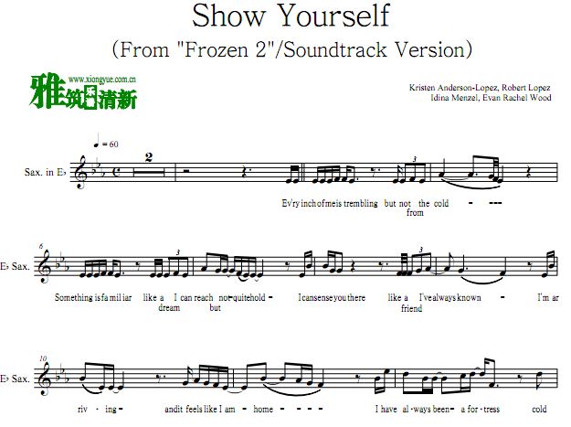 Frozen2 - Show Yourself 降E萨克斯谱