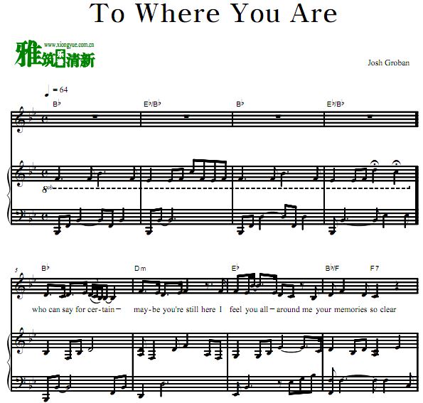 Josh Groban - To Where You Areٰ ָ