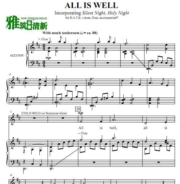 All Is Wellϳ׳Ѹٰ SATB 