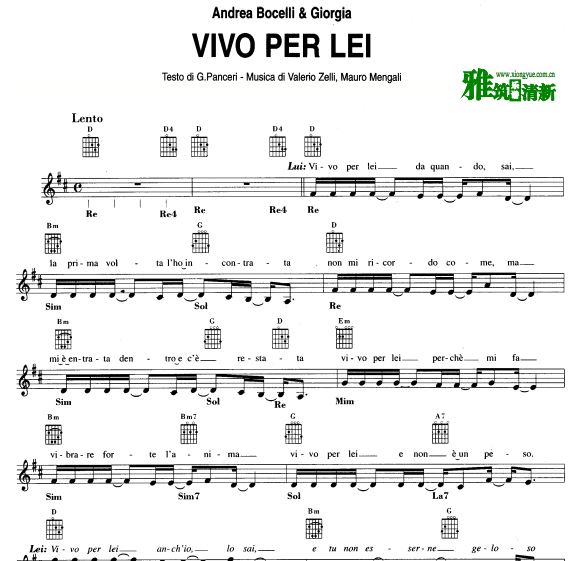 Andrea Bocelli - Vivo Per LeiI Live for Herָ