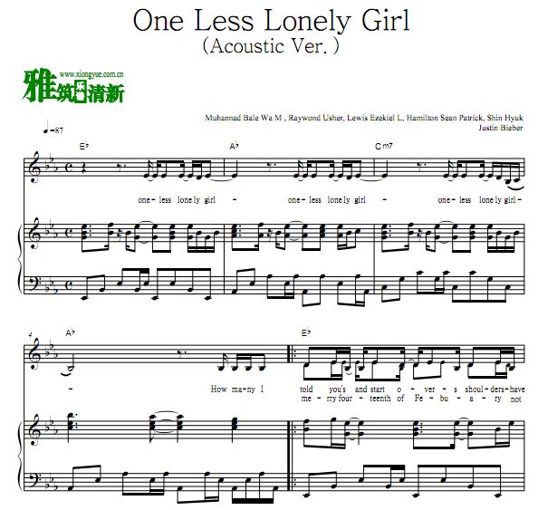 Justin Bieber - One Less Lonely Girl (Acoustic Ver.)  ٰ