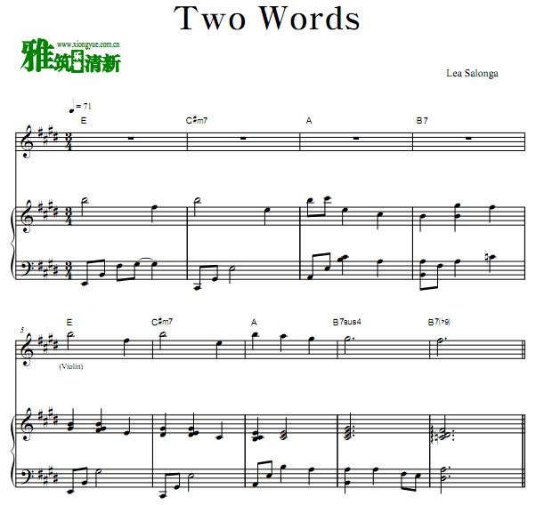 Lea Salonga -Two Wordsٰ 