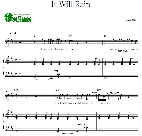 Bruno Mars - It Will Rainٰ  