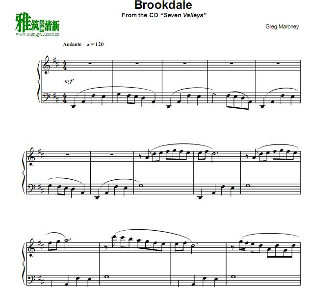 Greg Maroney-brookdale 钢琴谱