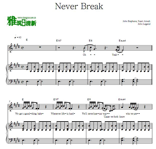 John Legend - Never Break ٰ 