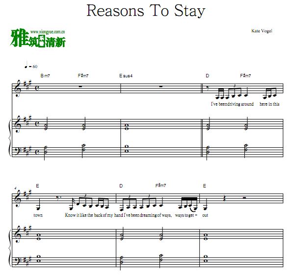 Kate Vogel - Reasons To Stay 