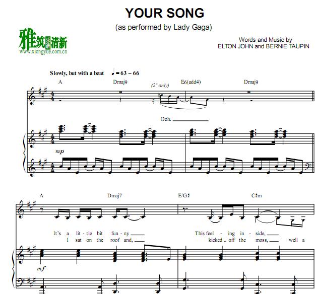 Lady Gaga - Your Song  