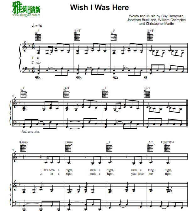 Coldplay - Wish I Was Here  