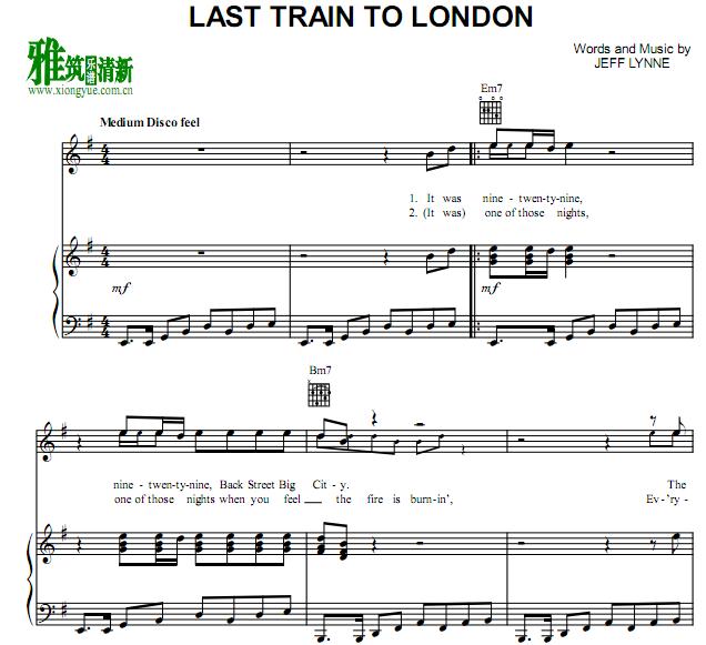 Electric Light Orchestra - Last Train to London钢琴谱