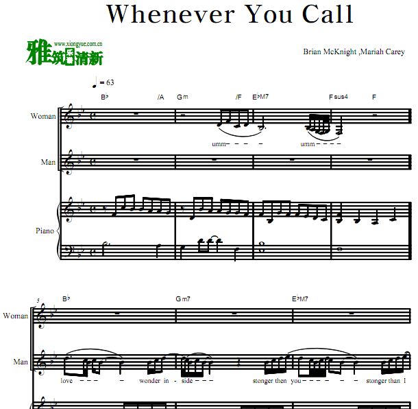 Brian McKnight,Mariah Carey - Whenever You Callָٰ 