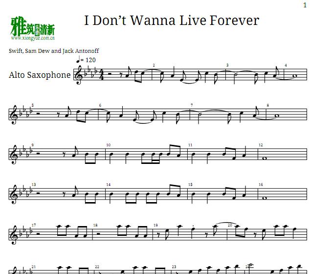 I Don’t Wanna Live Forever˹