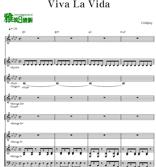 Coldplay - Viva La Vida(Strings1,2,3,Pad,Synth,Lead,Organ)