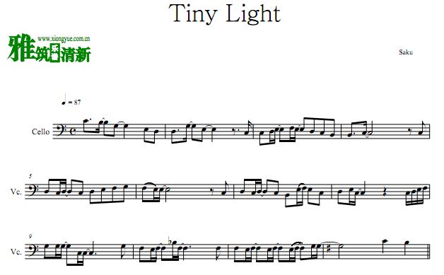 Hanako 地缚少年花子君片尾曲 tiny light大提琴谱