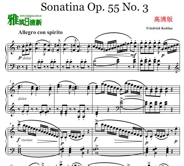  С Sonatina Op.55 No.3  