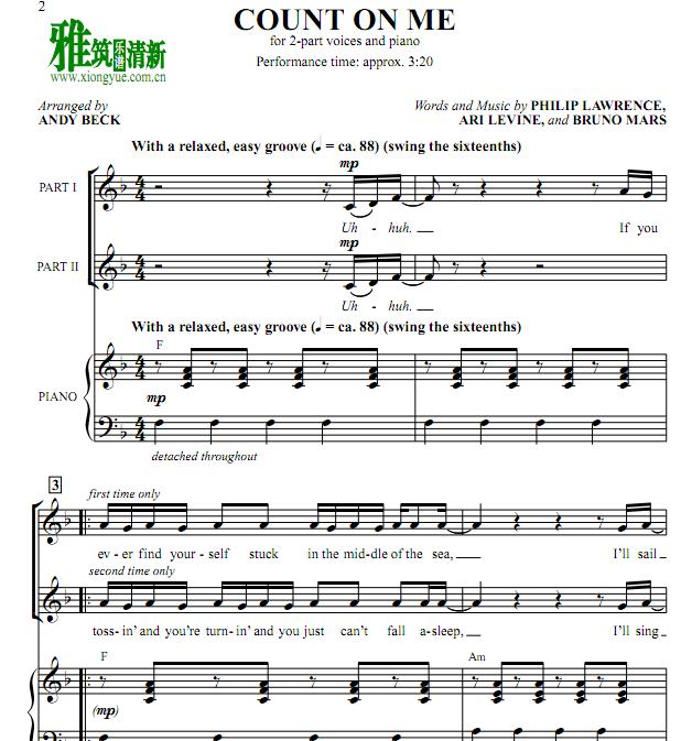 BRUNO MARS - Count on Me 2ϳٰ