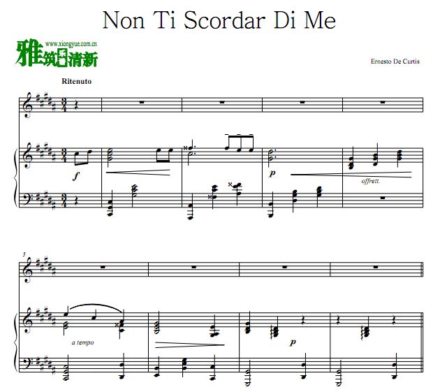 Ernesto De Curtis - Non Ti Scordar Di Meٰ µ˹(˹) ָ