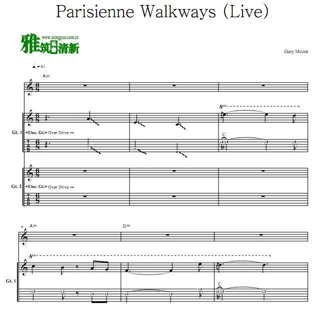 Gary Moore - Parisienne Walkways (Live)˫