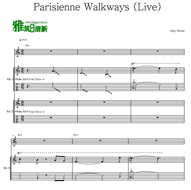 Gary Moore - Parisienne Walkways (Live)˫